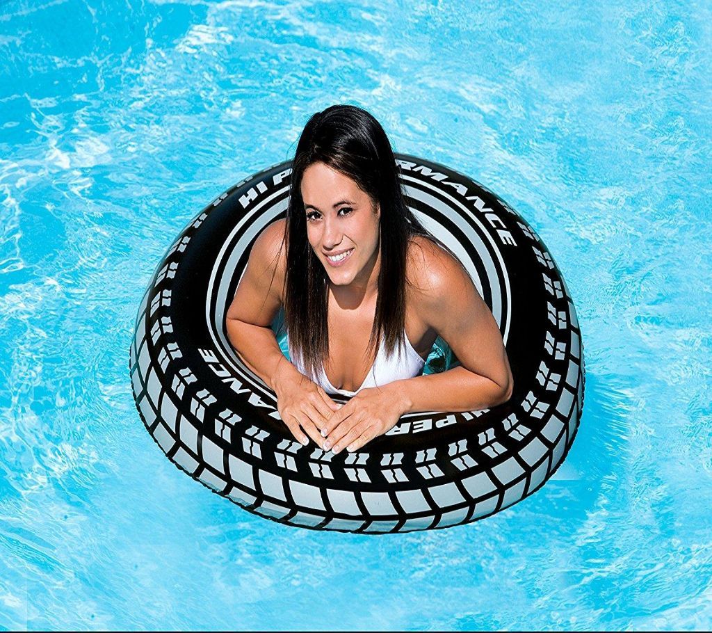 Intex Monster Truck Tube 45" Adult Inflatable Tire Swimming Ring Large Inflatable Blow Up Swim Tube Pool Water Float with handle