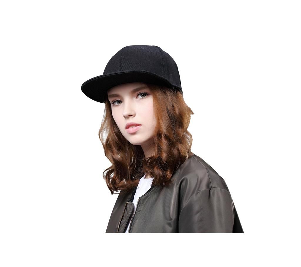Black Cotton DJ Hip Hop Cap For Women