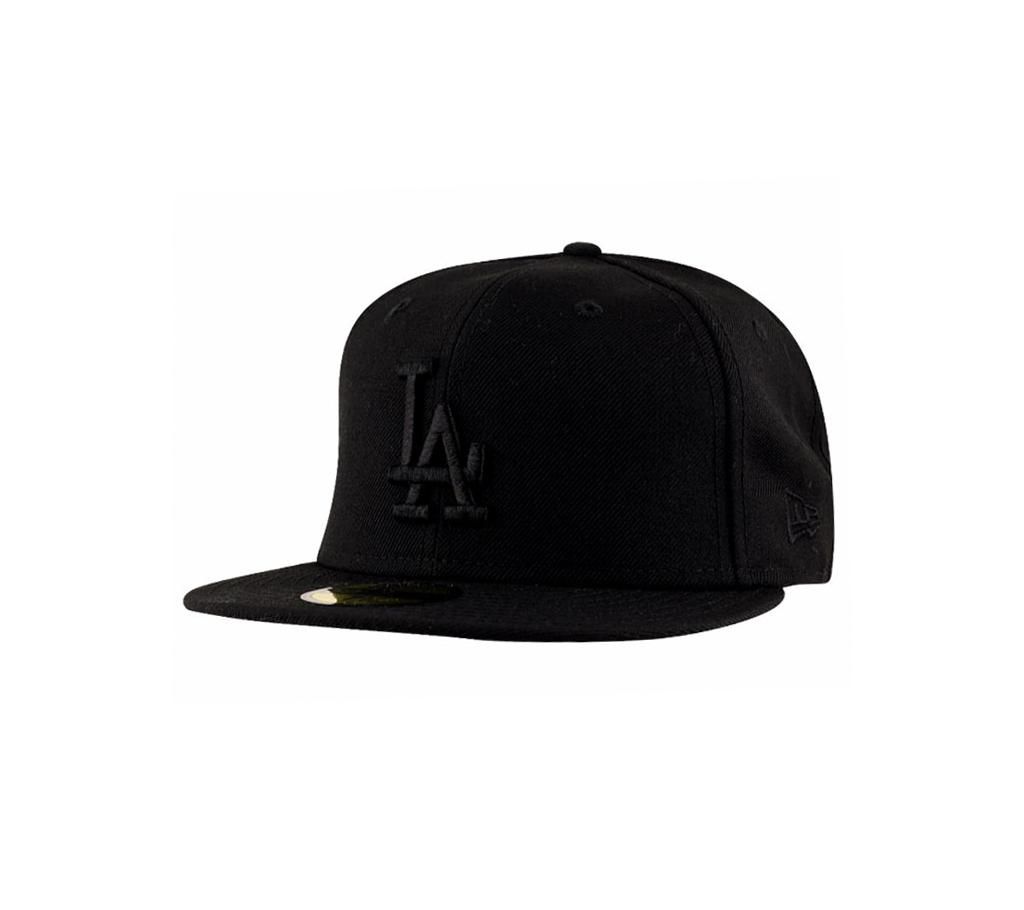 LA Black Logo Cotton Dj Cap For Men