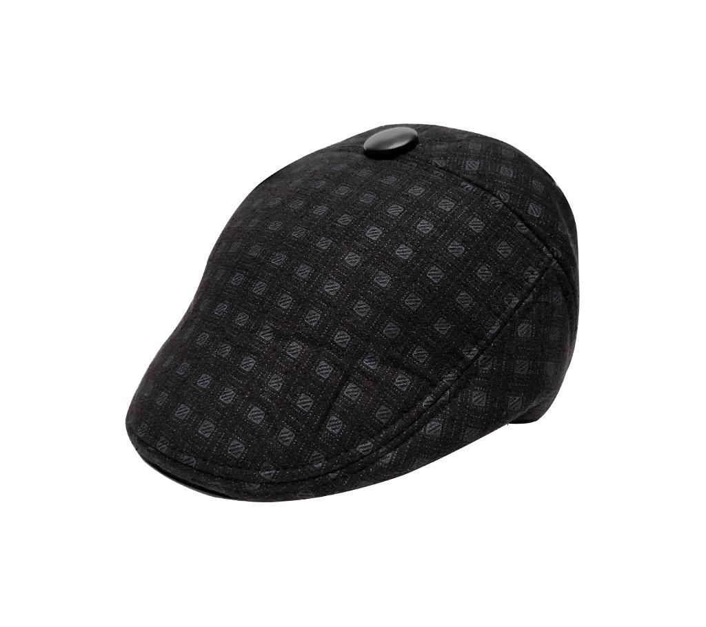 Black China Cotron Cap For Men
