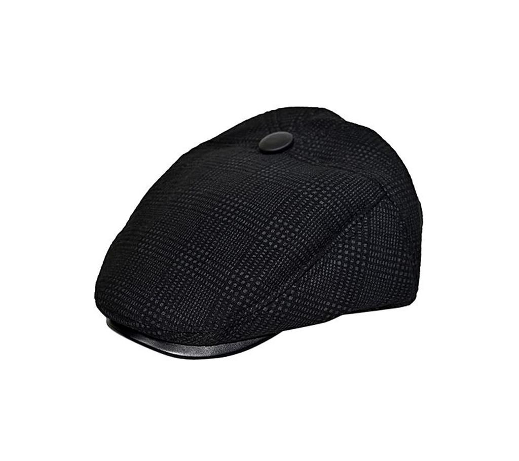 Black China Cotton Cap For Men