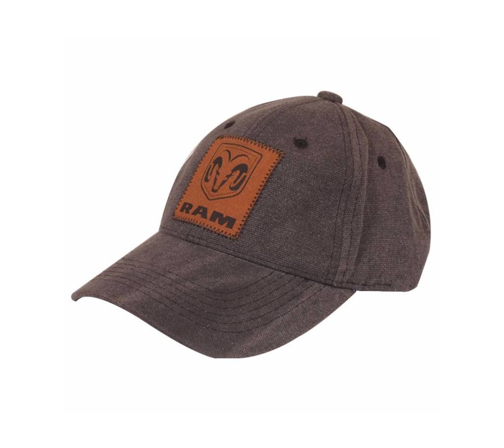Brown Denim Cap For Men