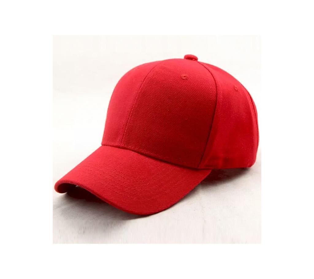 Red Stylish Cotton Cap For Men
