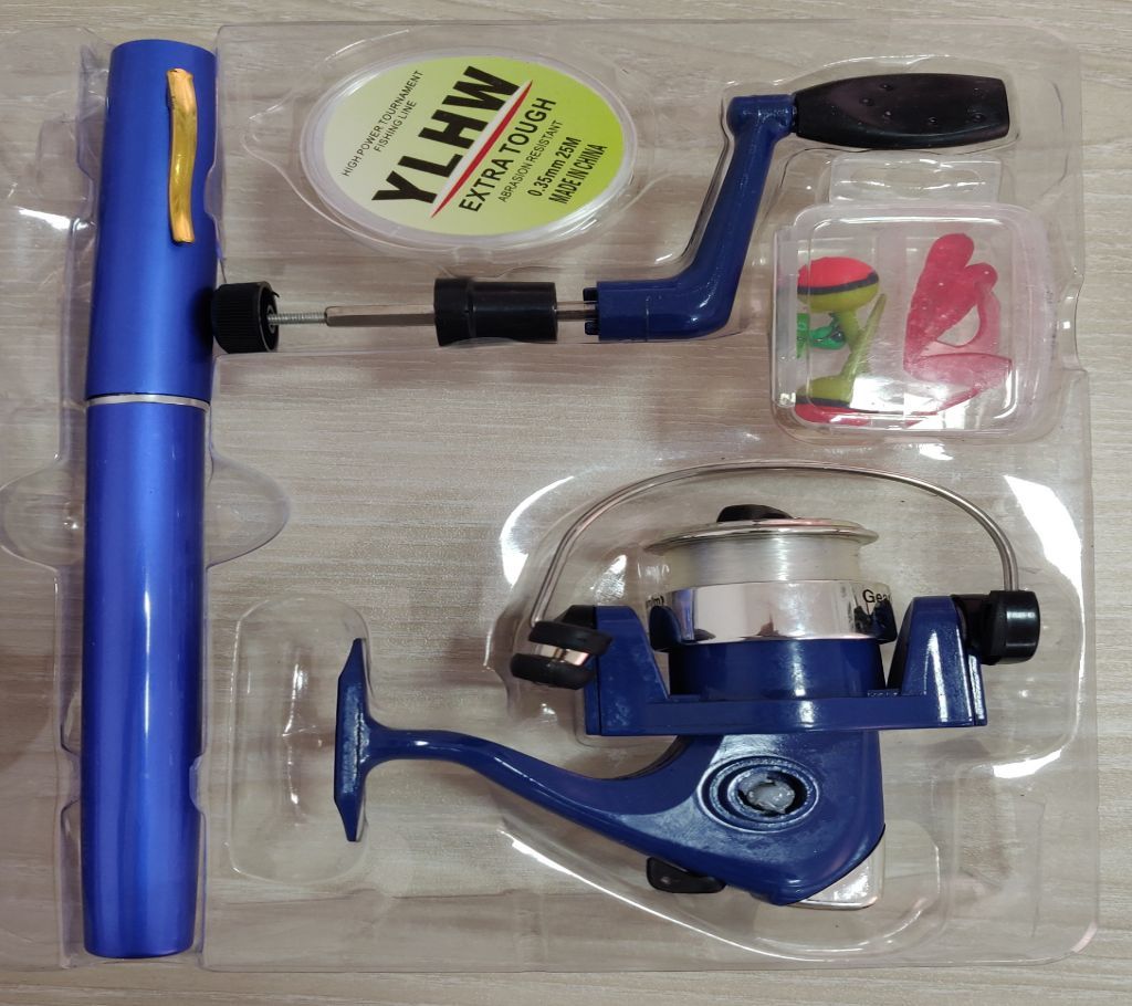 Portable Telescopic Pen Fishing Rod Reel Set