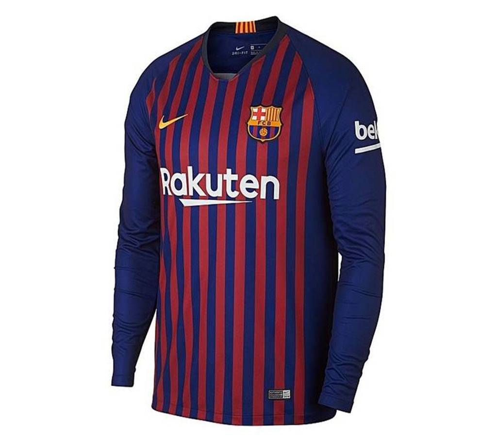 2018 - 19 Barcelona Long Sleeve Home Jersey (Copy)