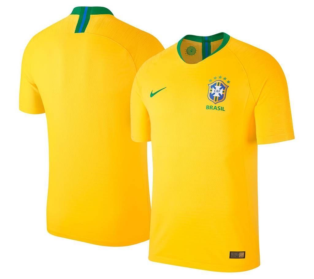 World Cup 2018 Brazil Yellow Half Sleeve Jersey