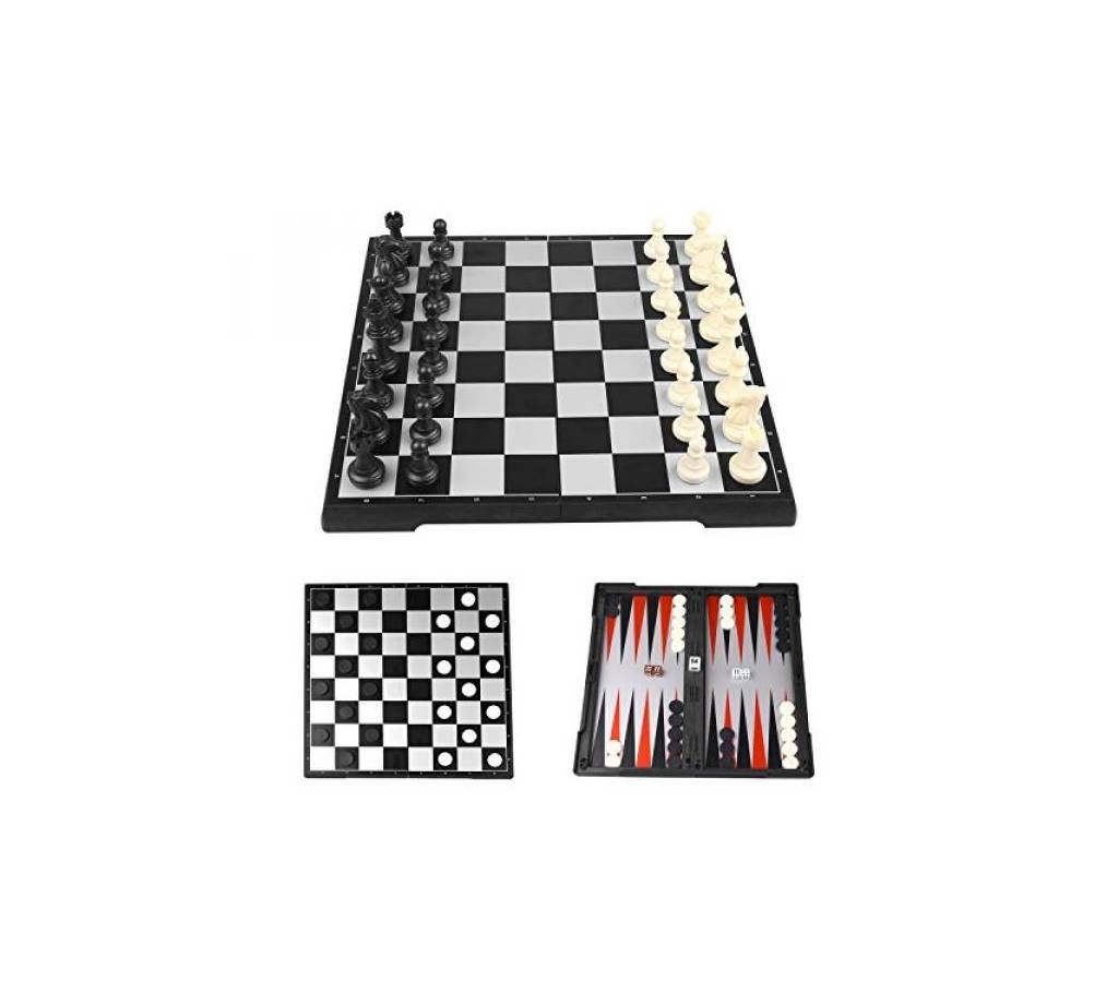 3 In 1 Super Quality Magnetic Chess//Backgammon