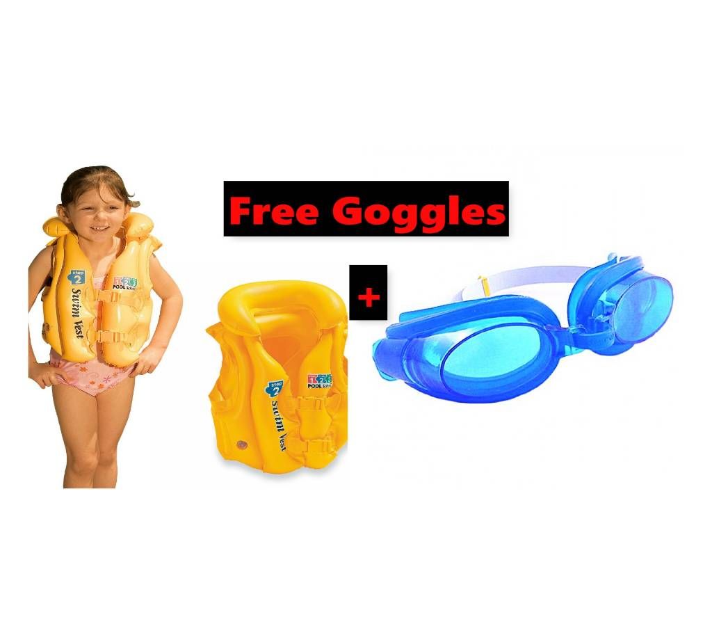 Intex pool swim vest with FREE goggles