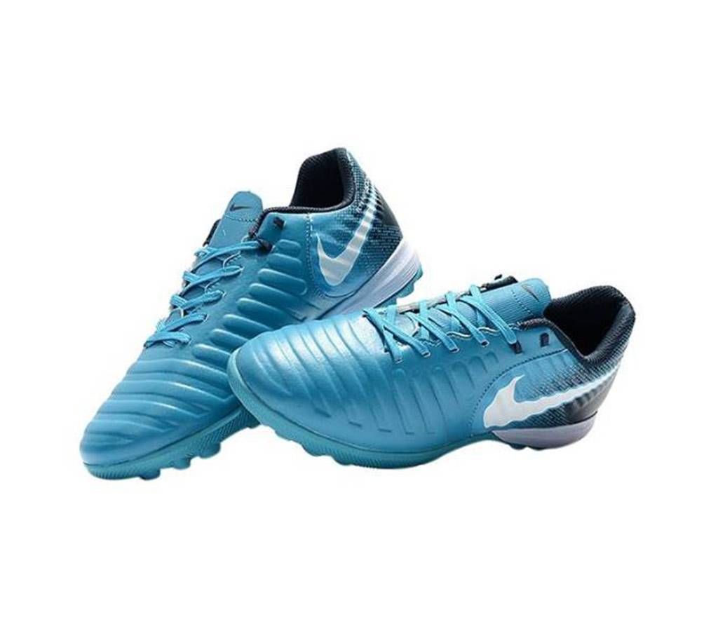 Steel Blue Rubber Football Boot for Men