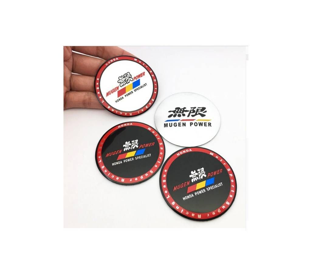 4pcs 3D Aluminum Hub Cap Sticker