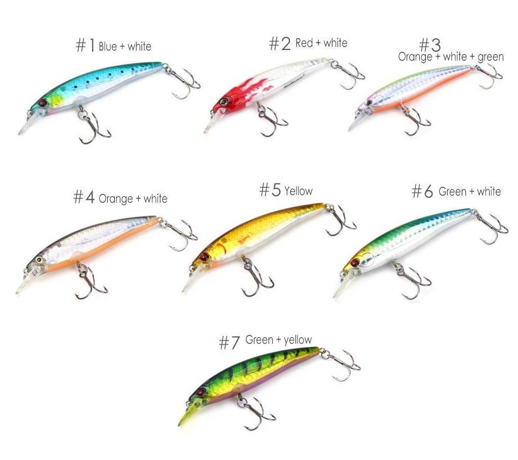 Orange + White Trulinoya DW11 Fishing Lure Bait Plastic Hard Diving Minnow