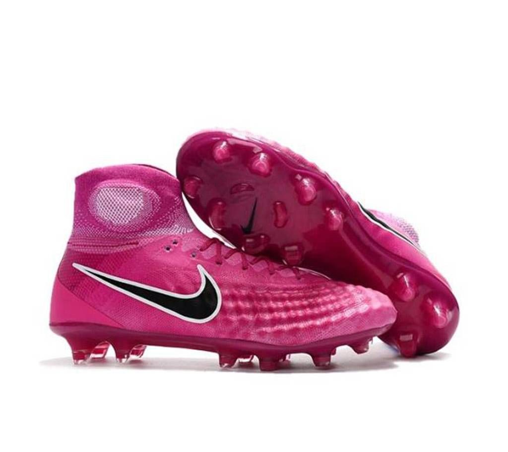 Hot Pink Rubber Football Boot for Men