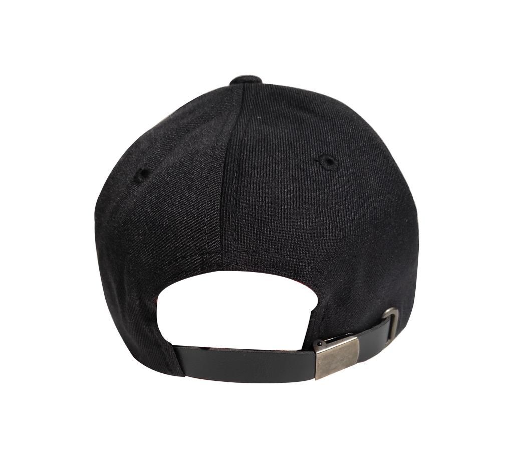 Red Printed Weed Logo Cotton Cap For Men
