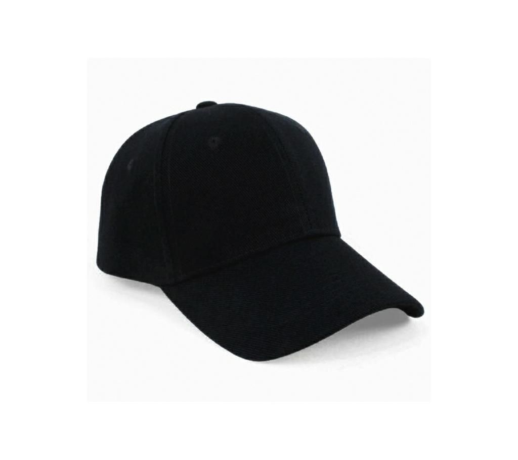 Black Denim Cotton Cap For Men