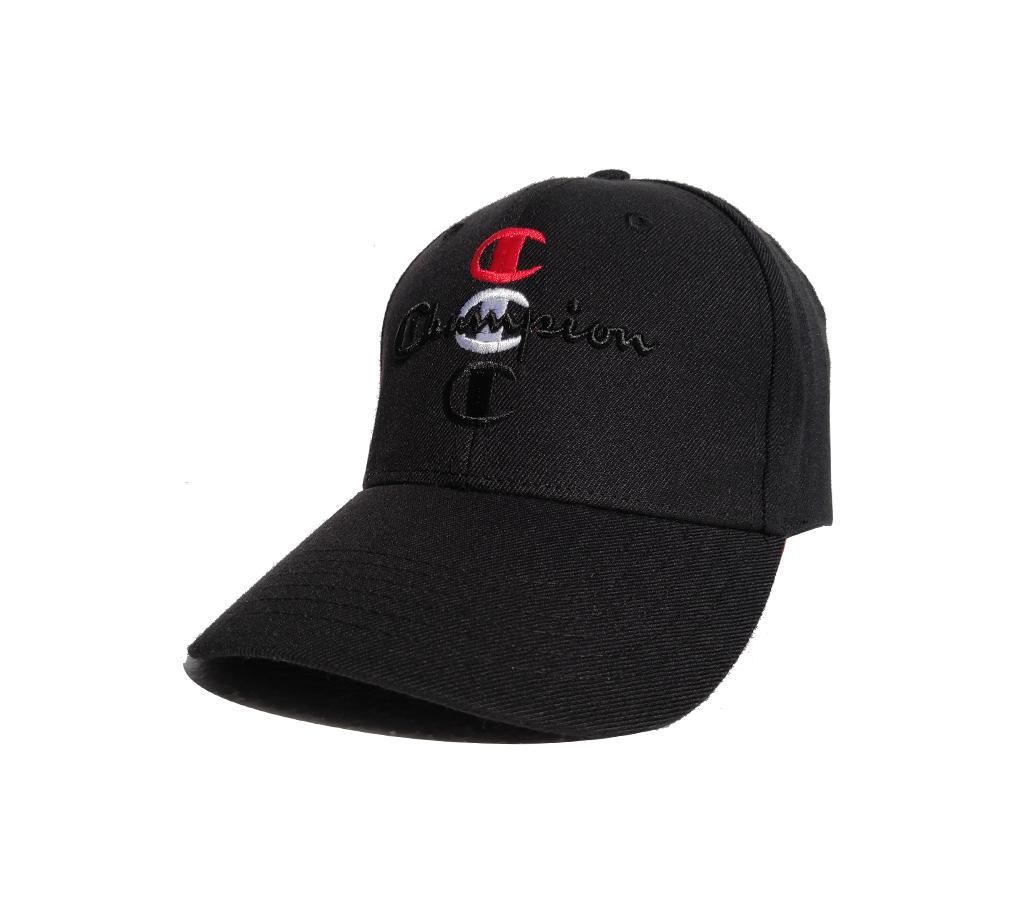 Black Champion Cotton Cap For Men