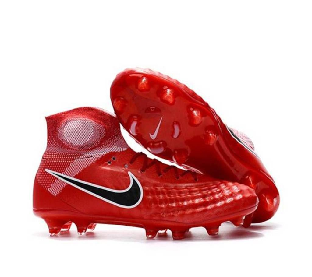 Dark Red Rubber Football Boot for Men