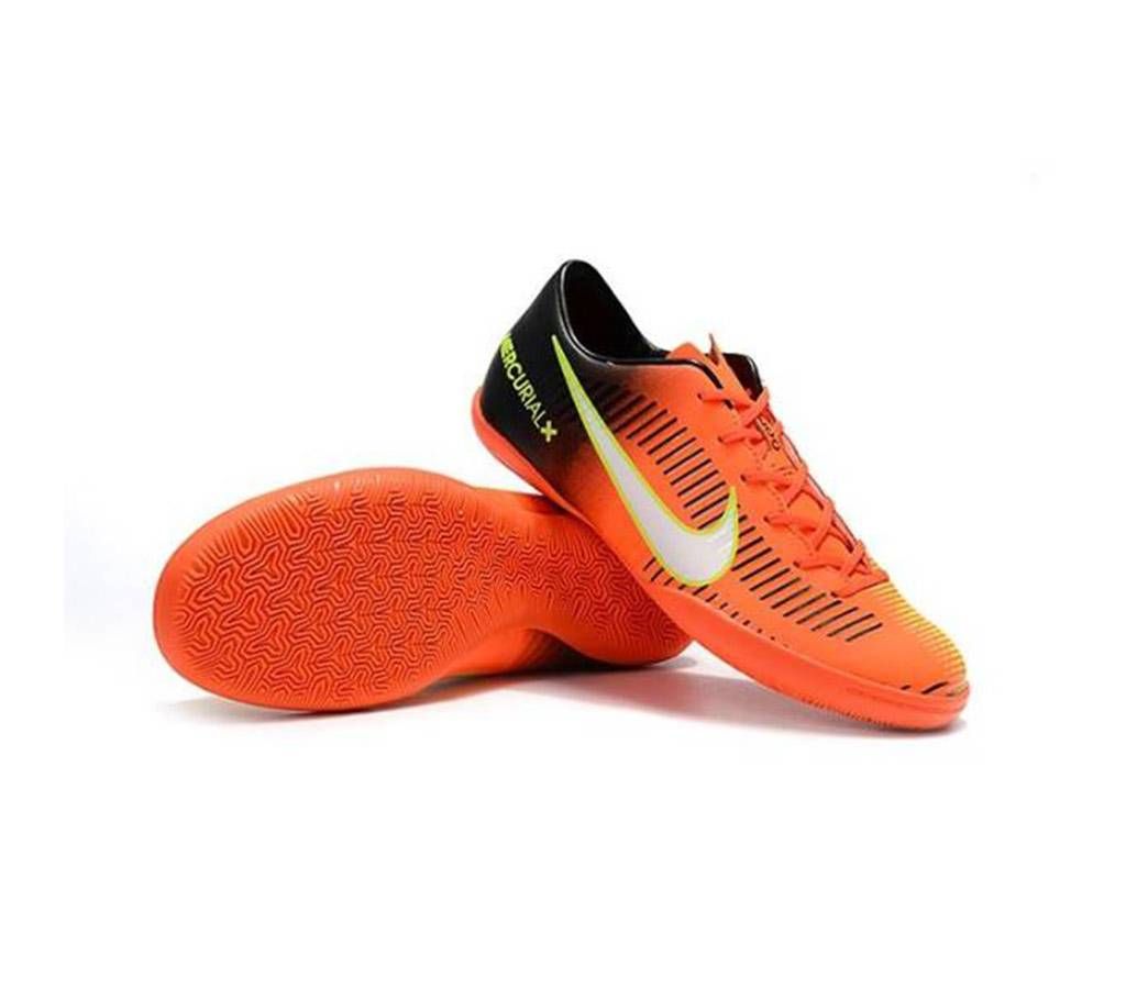 Orange and Black Rubber Football Boot for Men