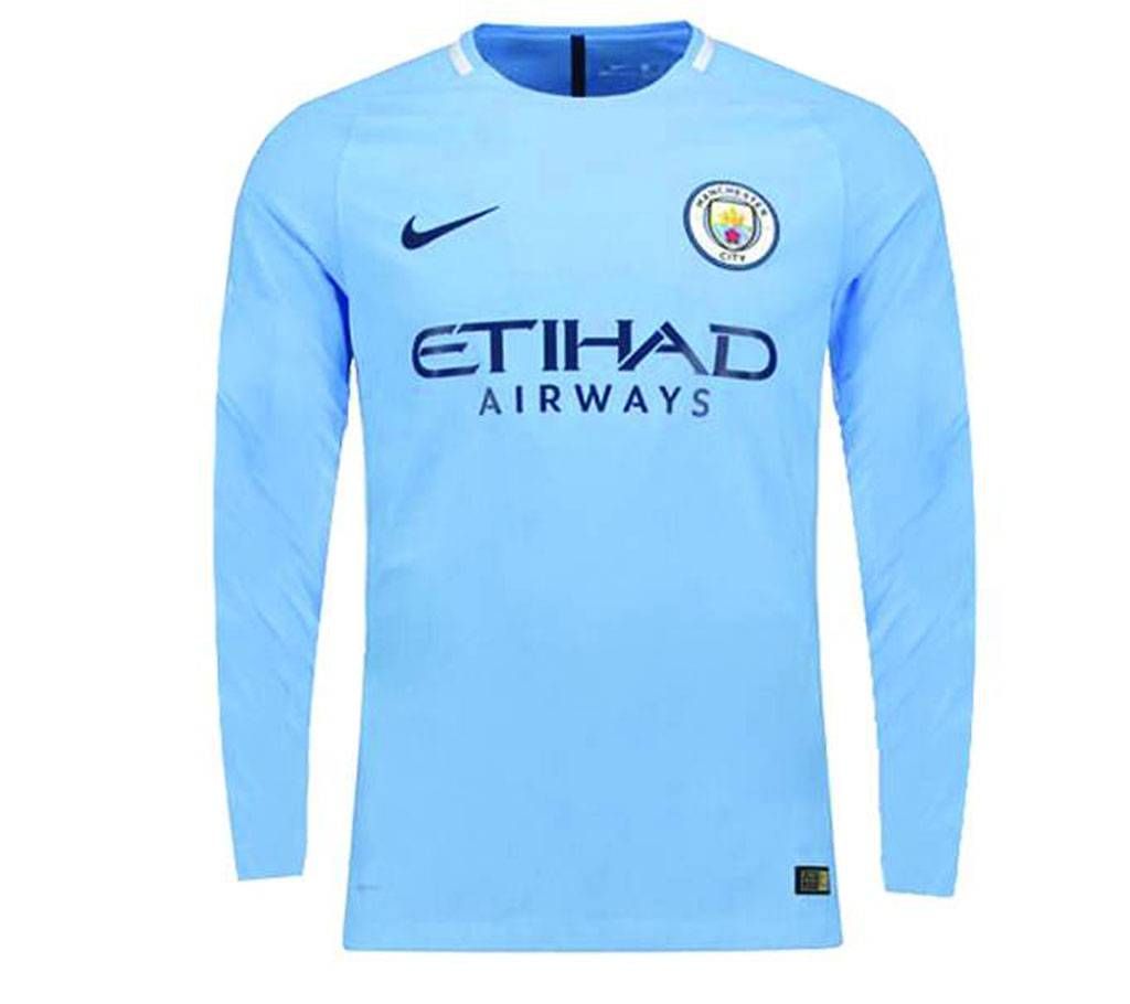 Man City Home 17-18 Full Sleeve Jersey