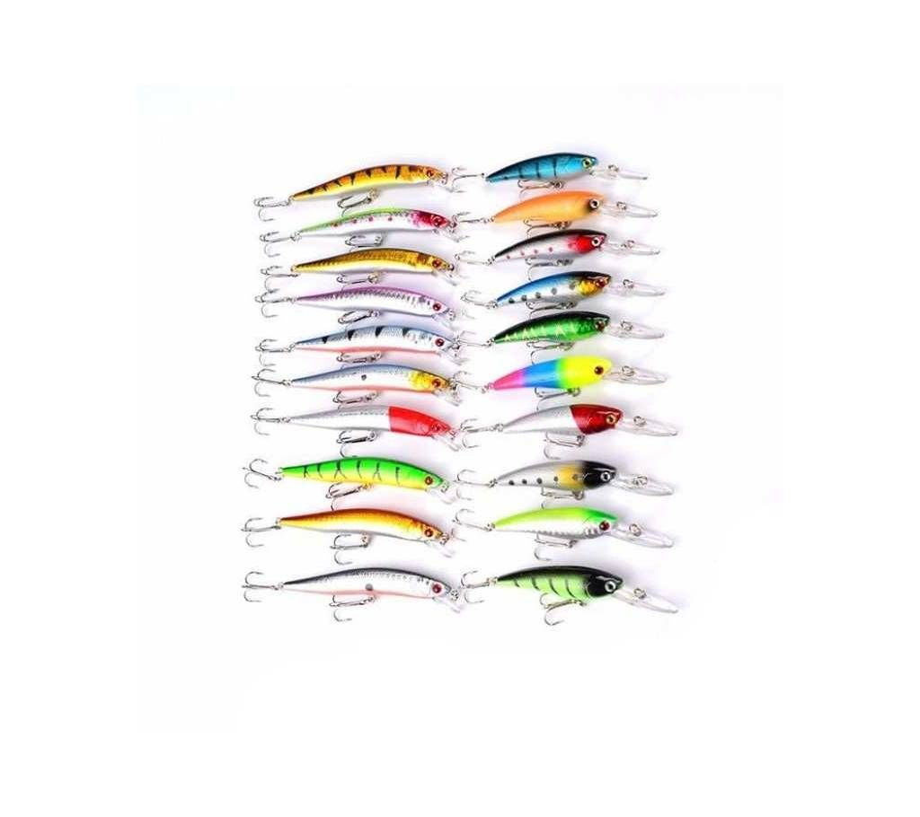 20-piece Set ABS Plastic Classic Fishing Lures Minnow Hard Bait - Color mix