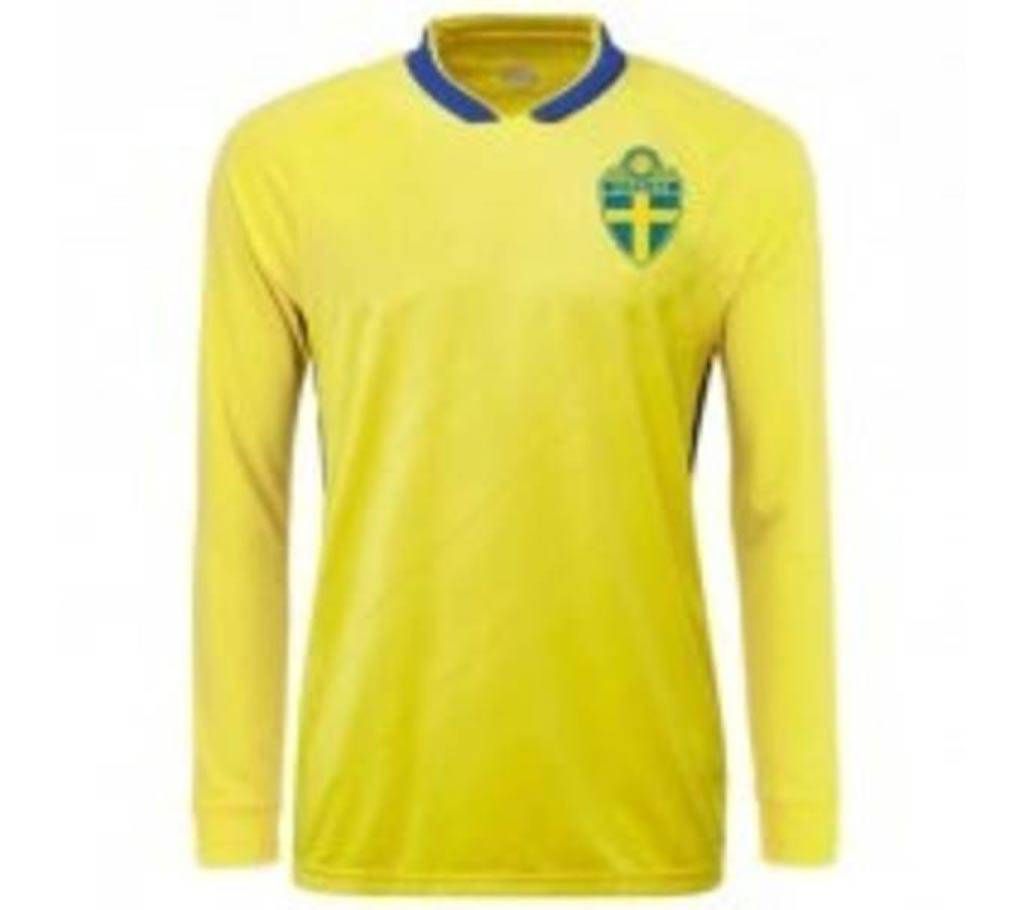 Sweden Home World Cup Special Full Sleeve Jersey 