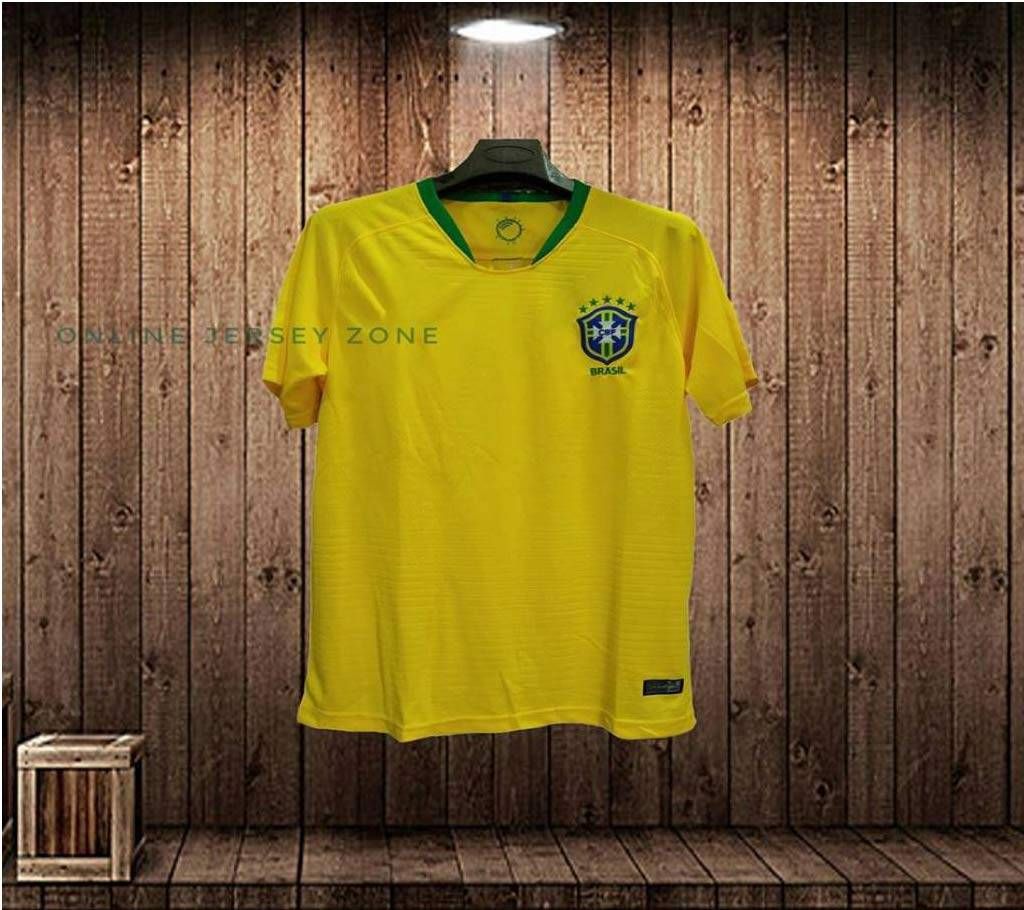Brazil Half Sleeve New Home Jerseys 2018 