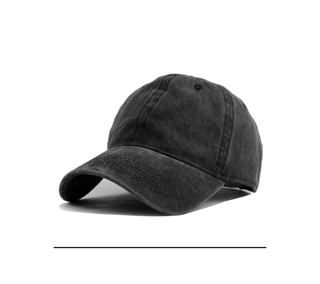 Gray Cotton Wash Cap For Men