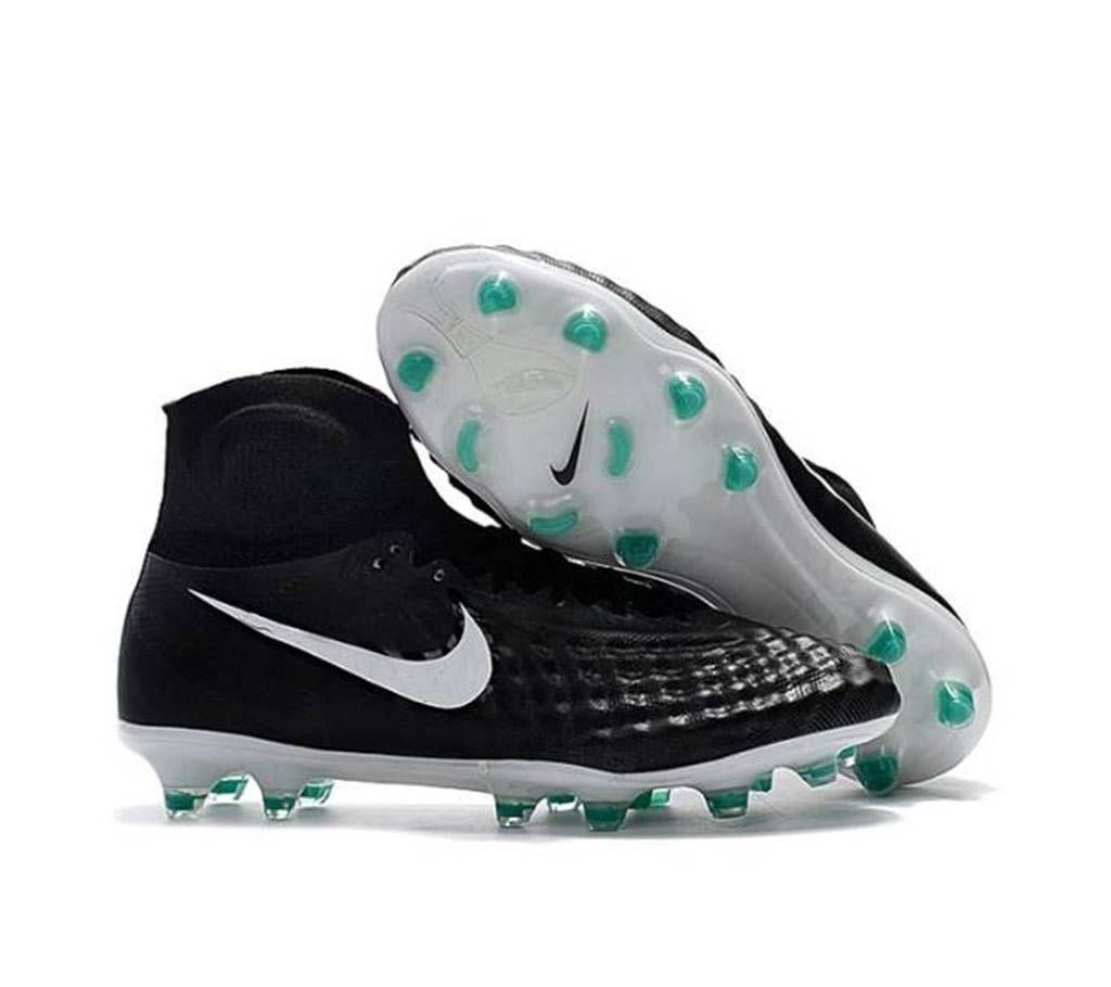 Black Rubber Football Boot for Men