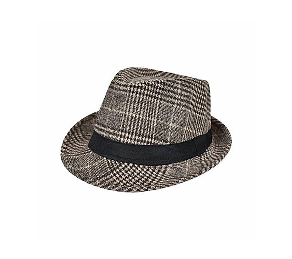 China Brown And Black Cotton Hat For Men