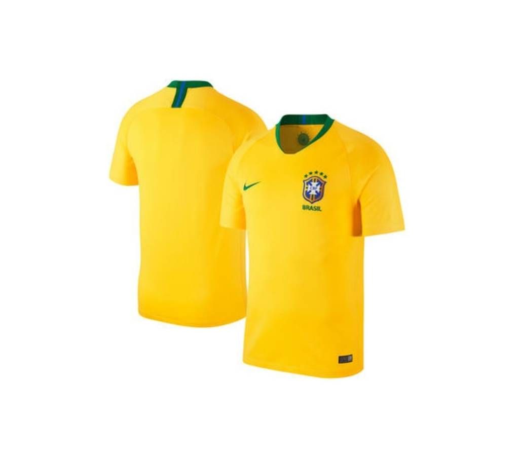 2018 World Cup Brazil Home ShortSleeve Jersey (140-150 GSM) - copy