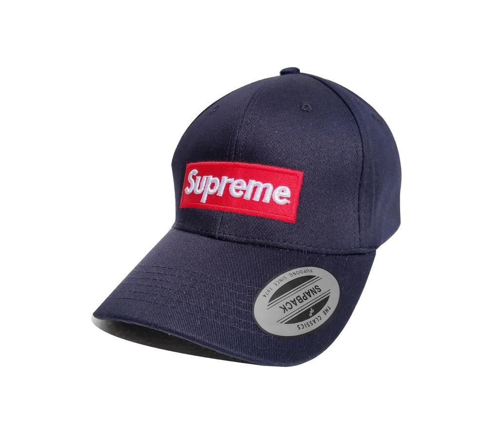 Navy Blue Baseball Denim Supreme Cap For Men