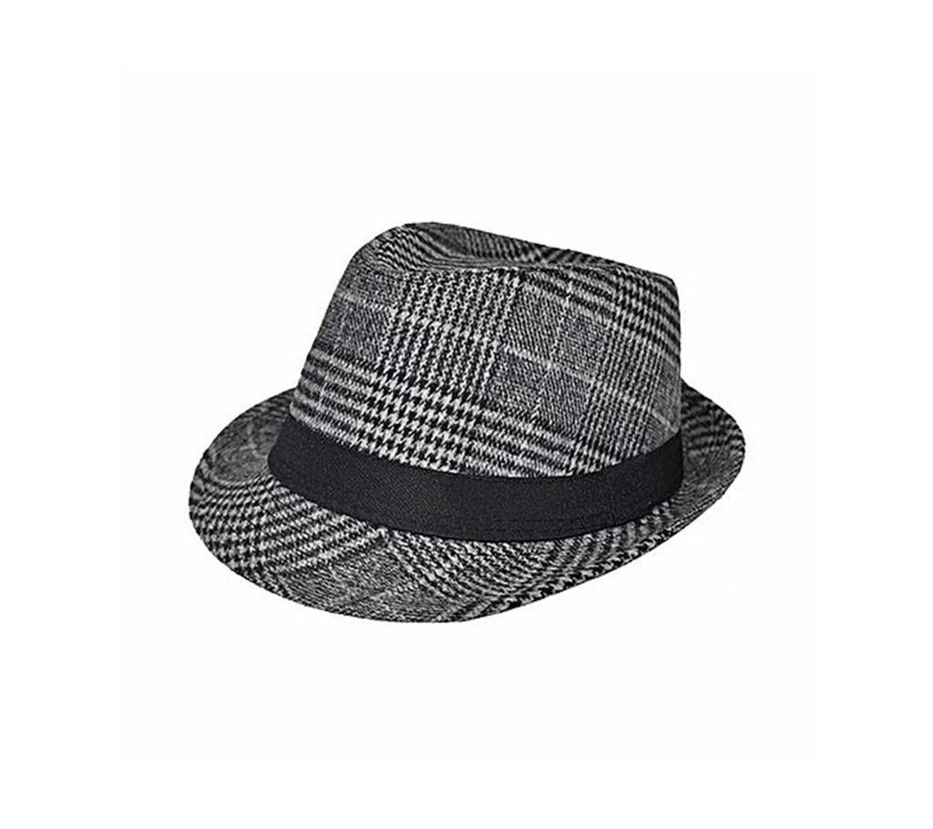 China Grey And Black Cotton Hat For Men
