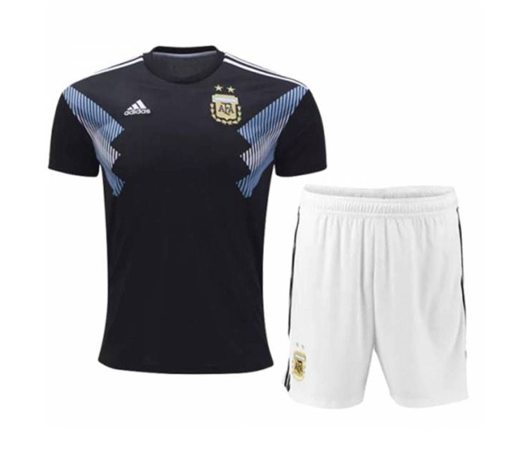 2018 Argentina Away World Cup Half-sleeve Jersey with Pant (150-160 GSM) - Replica 