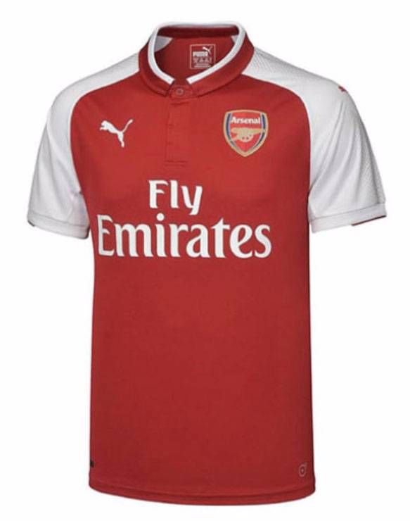 2017-18 Arsenal Home Club Jersey   Half