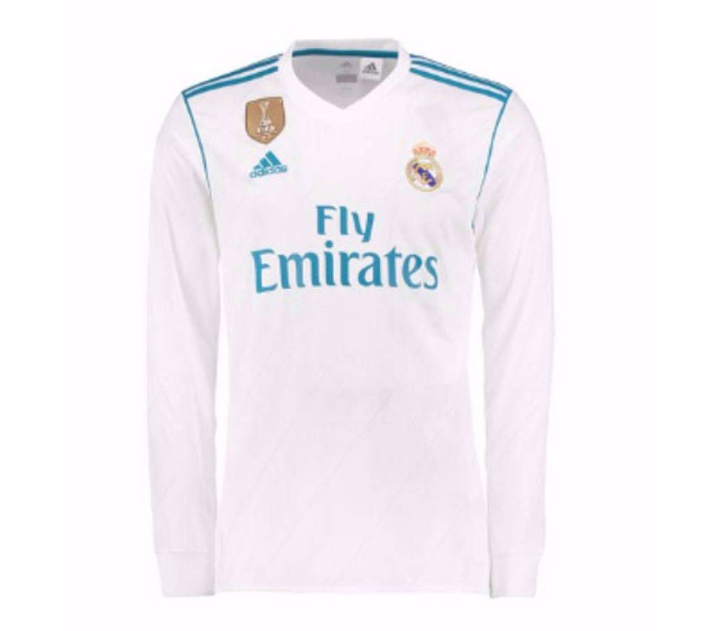 2017-18 Real Madrid Home Full Sleeve Club Jersey