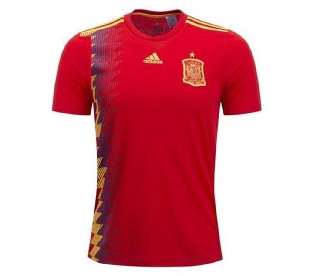World Cup 2018 Spain Home Jersey- Half Sleeve
