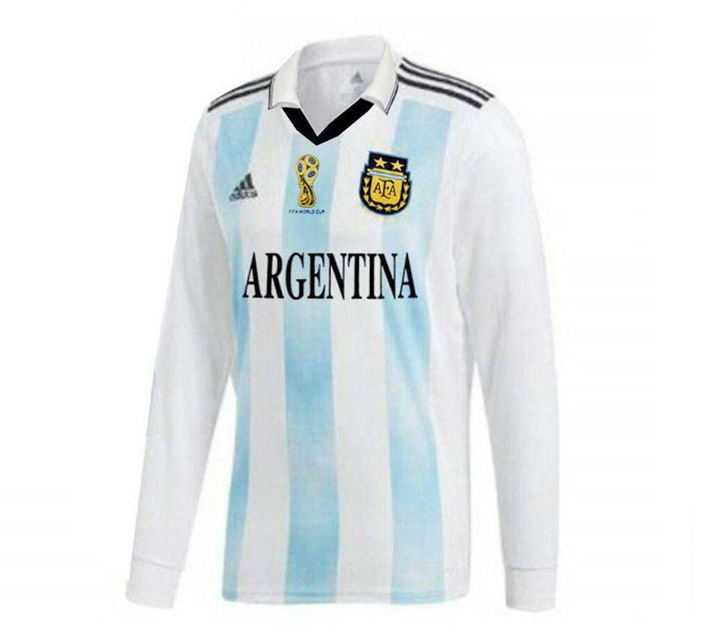 2018 World Cup Argentina Home Jersey - Full Sleeve (Copy)