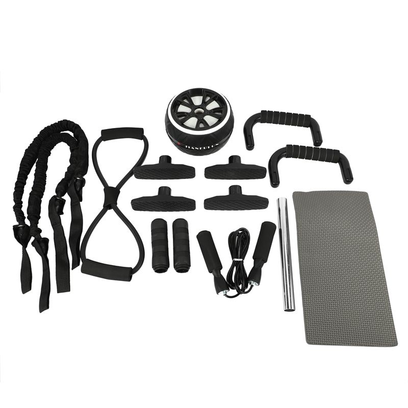 AB Wheel Roller Jump Rope Resistance Bands Push Up Bar Rack Abdominal Exercise Workout Equipment Muscle Grip Training