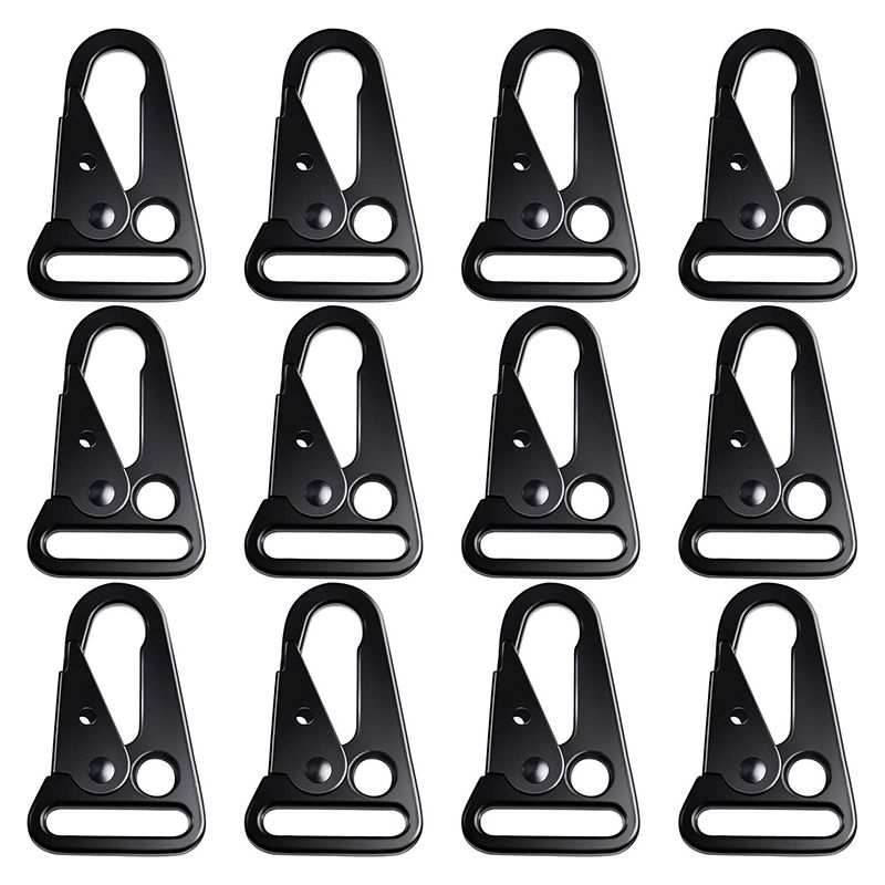 12 Pieces Enlarged Mouth Clip Sling Clasp Olecranon Hook for Keychain Snap Hooks Outdoor Bag Black Color Fits Women or Men Use Your Outdoor Enjoy a Relaxing Trip