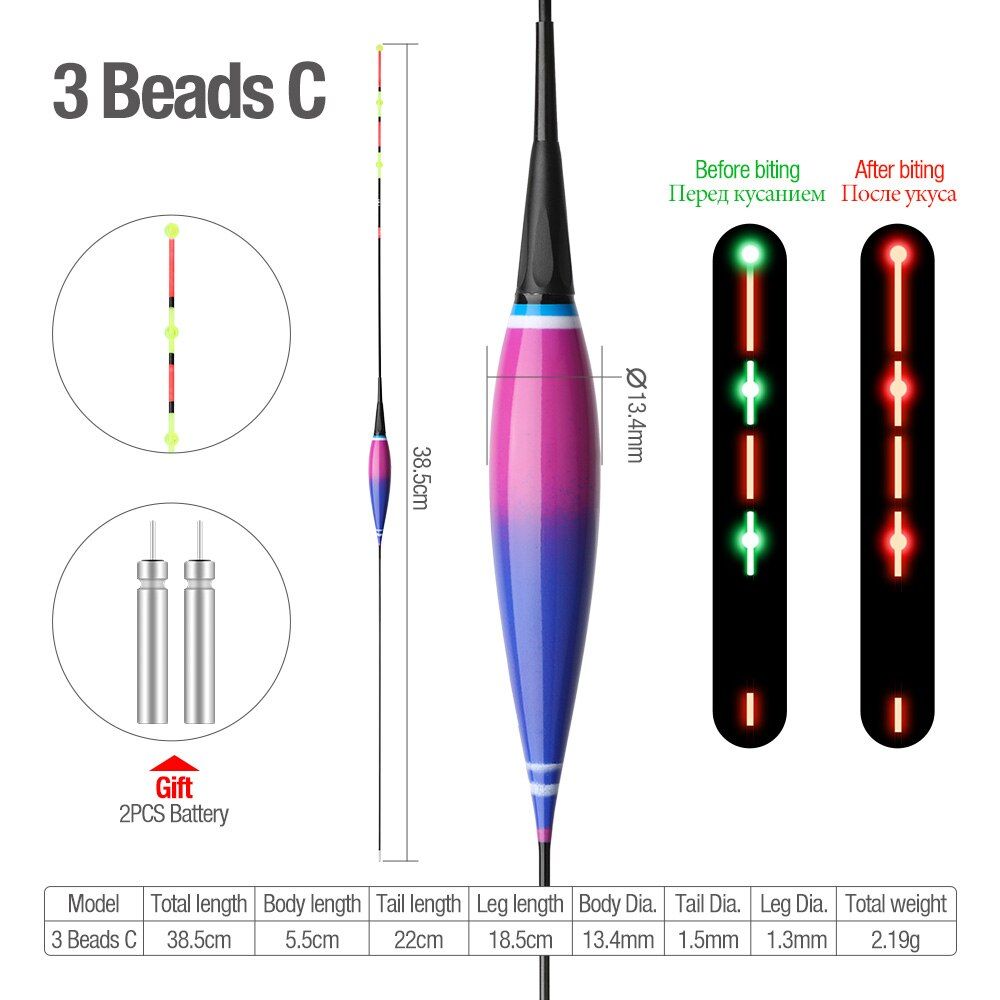 DONQL Electronic Fishing Float Luminous Glowing Fish Bite Bait Bobber SinkSmart LED Light Color Change Flotador Fishing Tackle