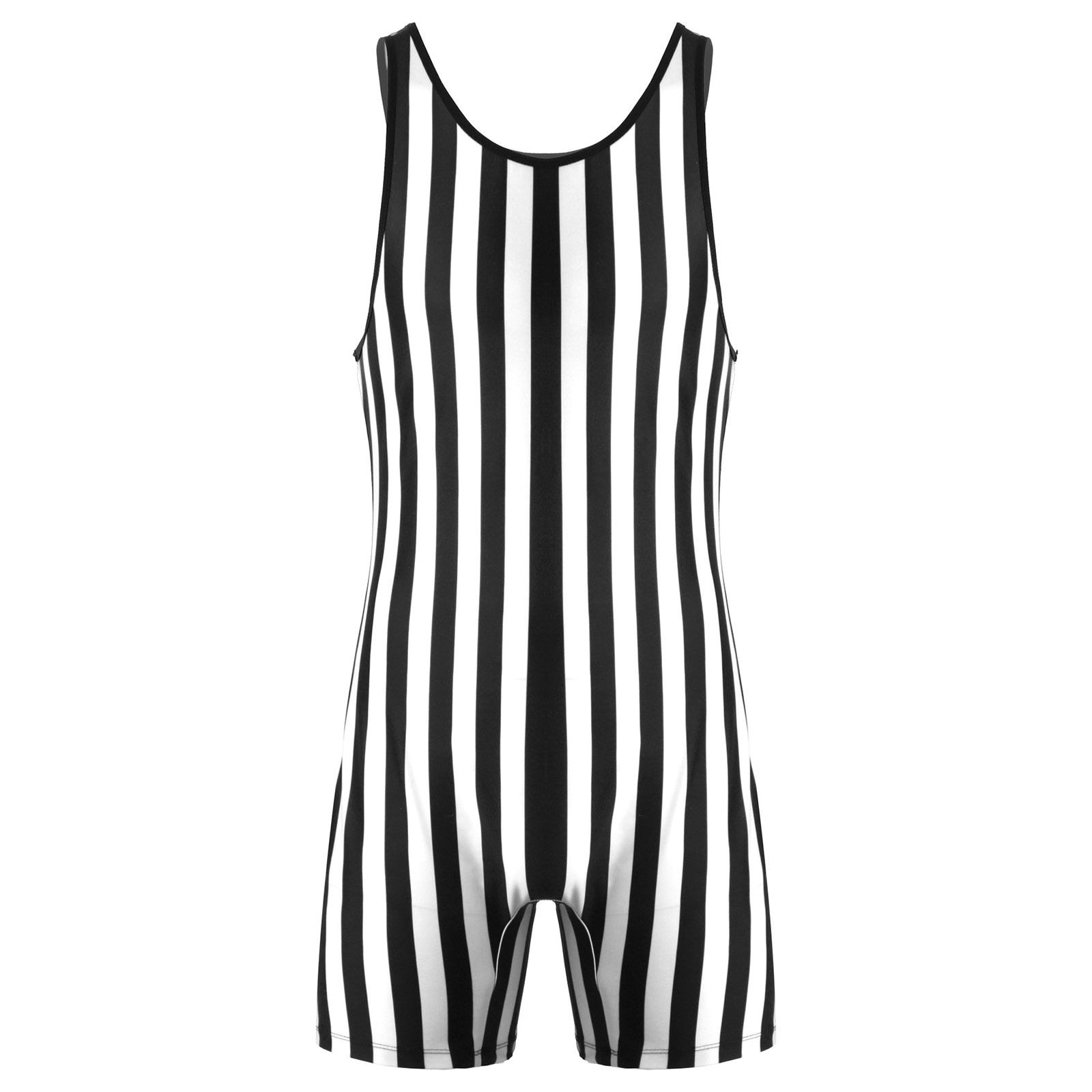 Mens Lingerie Striped Wrestling Singlet Bodysuit Weight  Stretchy Leotard Workout Fitness Outfits Athletic Jumpsuit