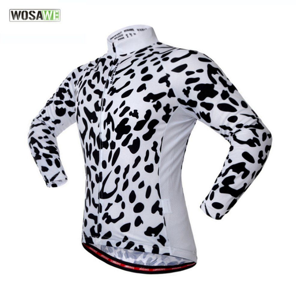 WOSAWE Leopard Pattern Outdoor Sports Bicycle Clothing Riding Cycling Jacket