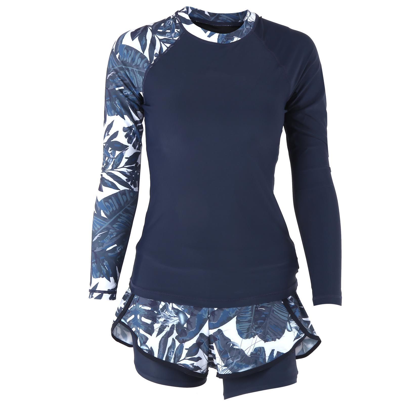 Long Sleeve Swimsuit Women's Belly Covered Sexy Split for Athletic Training