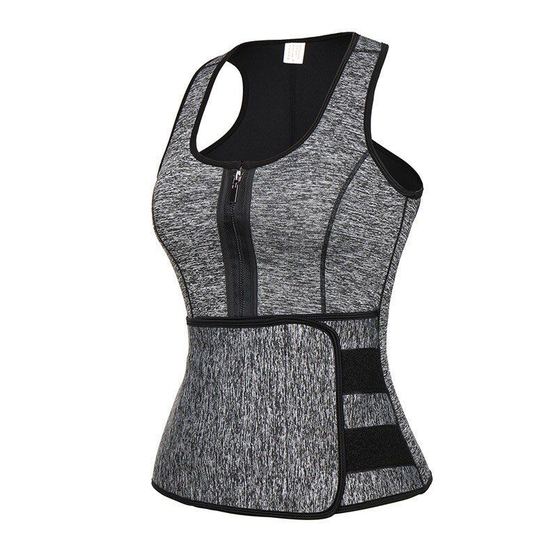 Fashion Men's Sauna Thermo Sweat Waist Trainer Vest Body Shaper Hot Neoprene Sauna Suit Corset Zipper Tank Top Workout Shirt