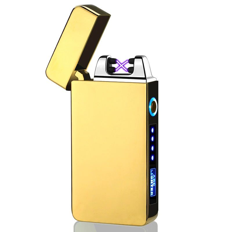 smart USB Electric Lighter Finger print Touch Fire Plasma Double Arc Lighter Windproof Metal smoking Lighters Men Gift Drop shipping