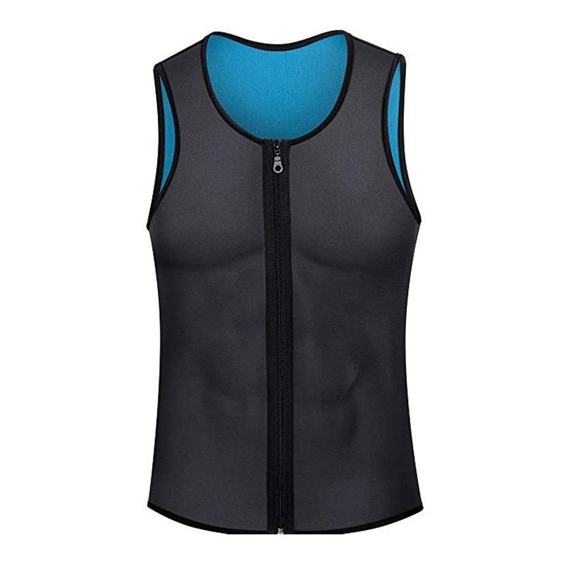 Large Size Men's Body Shaper Zipper Corset Neoprene Waist Trainer Belly Abdomen Compression Vest Elastic Chest Tummy Shirt