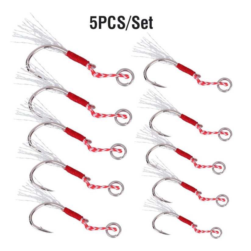 5pcs Fishing Hooks High Strength Metal avy Duty Ba ed Jig Crank Big Bass Sharp Fishinghooks 10#-20#