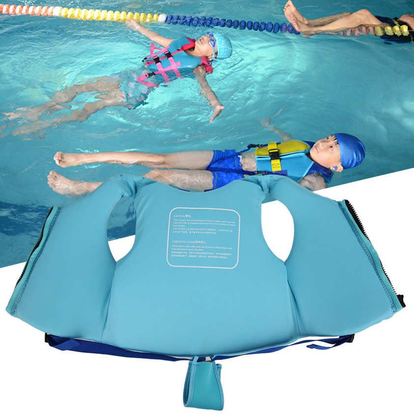 Life Jacket Neoprene Blue Yellow Summer Children Fin Buoyancy Floating Safety Vest for Drifting Swimming