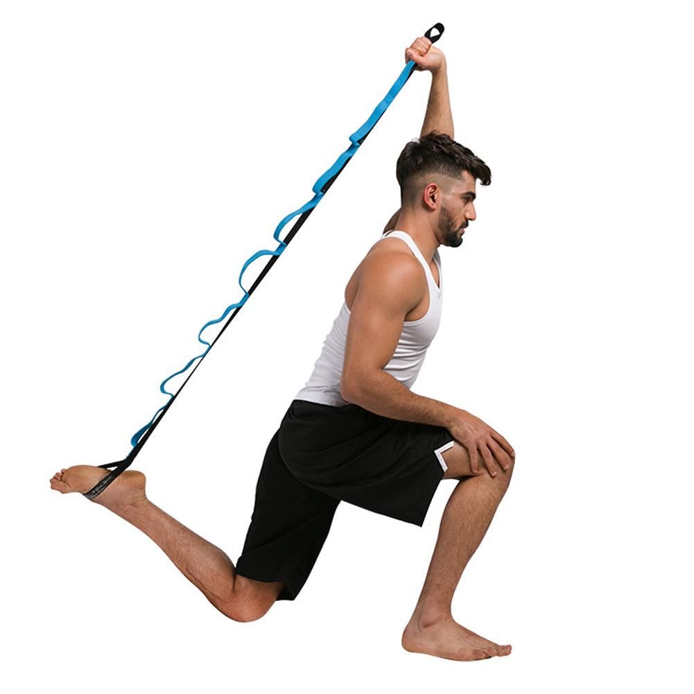 Yoga Stretch Strap with loops physical therapy Multi-Grip Pilates Stretching Belt -Workout Instruction Included