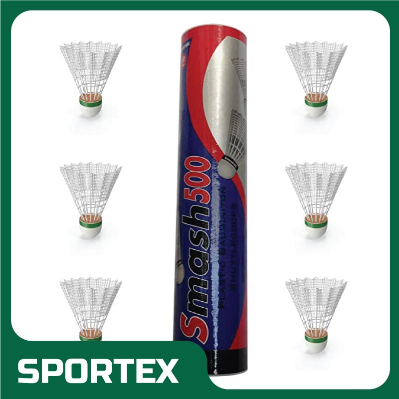 Smash500 Badminton Feather Shuttlecock Durable White, Stability Cork Balls, Indoor Sports, Speed Training Or Tournament for Adults and Kids, Reliable & Consistent Flight 01pcs