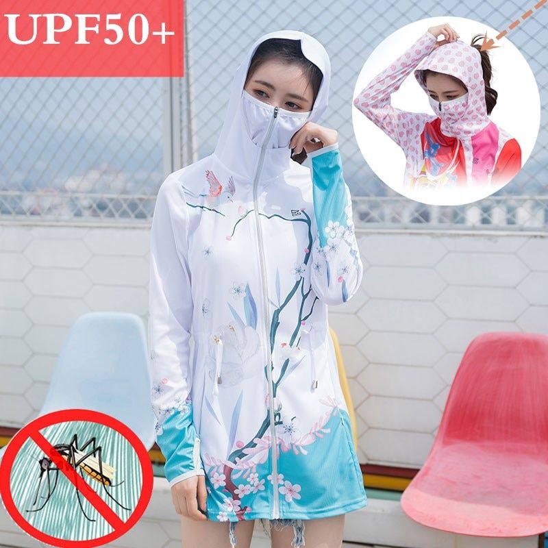 Sun Protection Clothes Womens Summer Thin Anti UV Breathable Hooded Jacket Outdoor Quick Dry Hiking Travel Fishing Clothing Coat